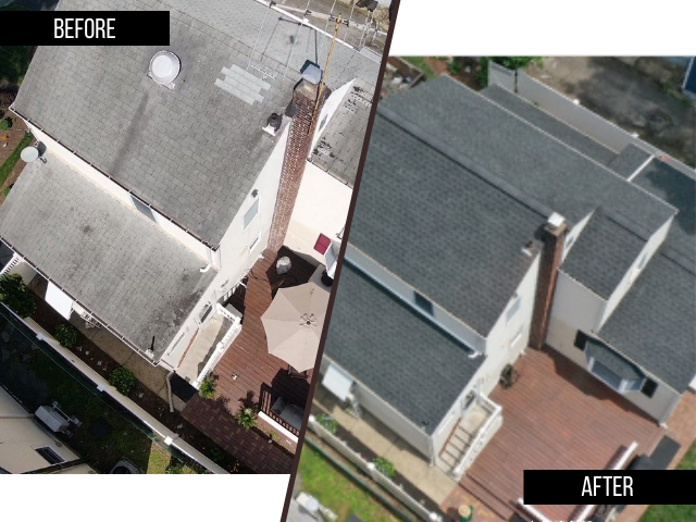Before and After Roof Restoration Project